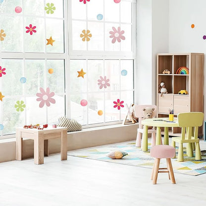 uxcell 72 Pcs (3 Sheet) Round Polka Dots Wall Sticker, PVC Peel and Stick Circle Wall Decal Sticker for Bedroom Classroom, Colorful