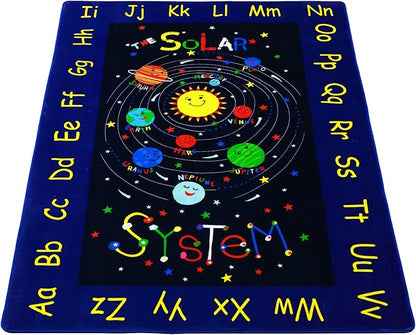 Baby Play Kids Rug Mat Solar System Learning Rug ABC Alphabet Educational Area Rugs for Classroom Kids Room Baby Playroom Mat Kids Foam Rug Playtime Activity Mat for Toddler 5 x 7