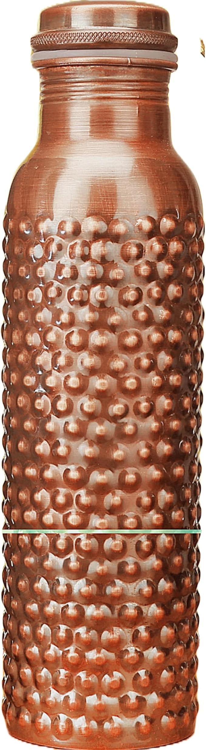 Copper Water Bottle 34 Oz Hammered Antique Ayurvedic Pure Copper Vessel With Carrying Bag For Drinking Bottle Leak Proof Ayurvedic Copper Vessel for Sports, Gym, Outdoors, Yoga