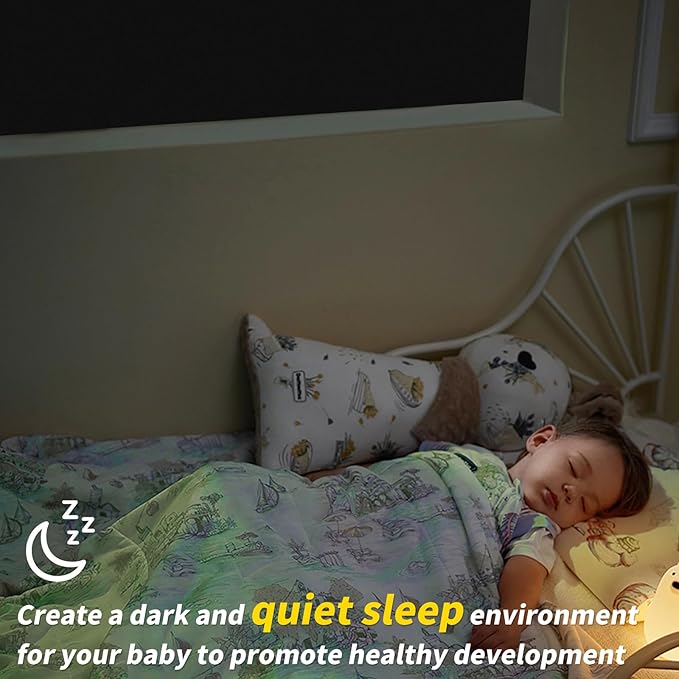 Portable 100% Blackout Shades - Easy Install, No Drill Curtains for Bedroom, Nursery, and Travel (Black, 59" x 79")