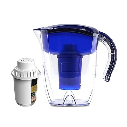 Alkaline Water Filter Pitcher, 7-Stage Cartridge Composed of Ion Exchange Resin, Tourmaline, Mineral Balls and Carbon, Removes Free-Radicals and Eliminates Toxins, 3.5 Liters (Pitcher)