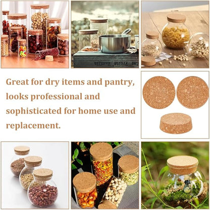 OLYCRAFT 8 Pcs Large Cork Stoppers Tapered Cork Plugs Wood Corks Lids Bottle Lids Cork Stoppers 2.7~2.9 inch Wine Bottle Stoppers Wood Jar Cork for Kitchen Wedding Favor Canning - 2cm Thick