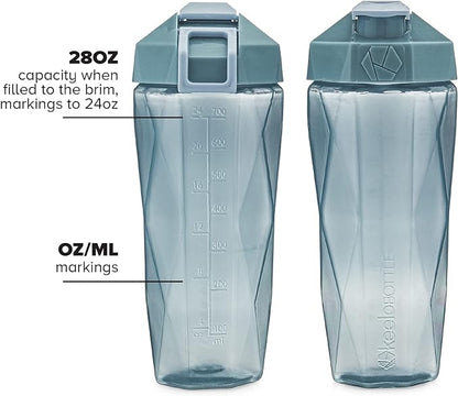 Classic 28oz Blender Shaker Bottle | Protein Shaker Bottle with Diamond Agitator | Shaker Cup with Carrying Handle and Dishwasher Safe | Teal - 28-Ounces