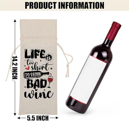 Funny Wine Quotes Wine Bag Wine Tasting Party Supplies for Wine Lovers Women Men Mom Groom Friend Christmas Birthday Wedding Bachelorrette Party Wine Bags
