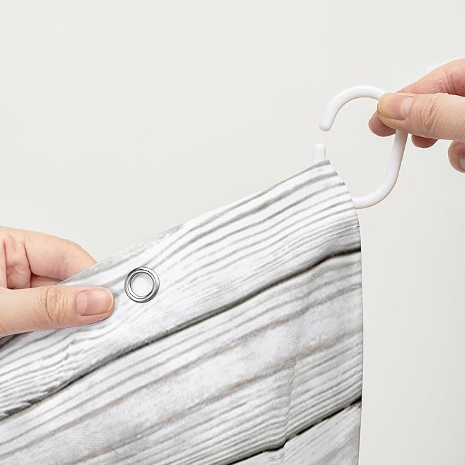 AILONEN 3D Printed Whale Shower Curtain, Ocean Sea Animal Wooden Style Bathroom Curtain,Shell Coast Whale Bath Curtain,72" W*96" H Polyester Waterproof Bathroom Curtain with 12 Hooks