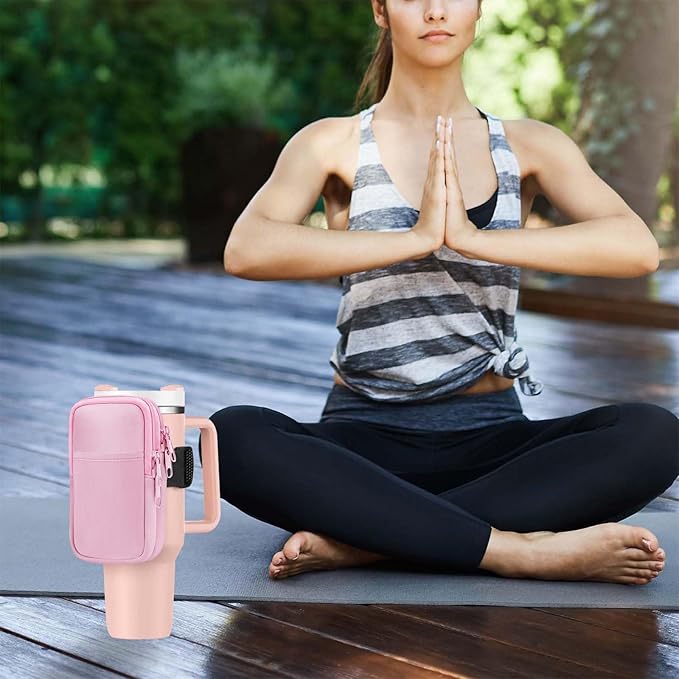 Water Bottle Pouch for Stanley Quencher Adventure 40oz,Gym Tumbler Stanley Cup Accessories for Women,Tumbler Pouch for Cards, Keys, Earphone,Phones