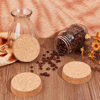 OLYCRAFT 6 Pcs Large Cork Stoppers Tapered Cork Plugs Wood Corks Lids Bottle Lids Cork Stoppers3.6 inch Wine Bottle Stoppers Wood Jar Cork for Kitchen Wedding Favor Canning - 2cm Thick