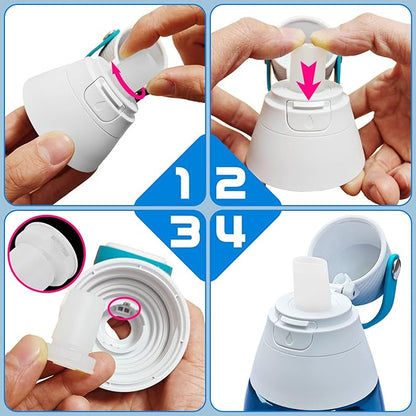 4-Pack Mouthpiece Replacement for Brita Water Bottle With brush, Bite Valve Replacement Parts Compatible with Brita Filter Water Bottles & Brita Stainless Steel Water Bottle (white)