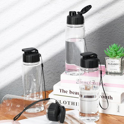 Mifoci 20 Pieces Water Bottle Bulk Plastic Water Bottles Bulk Gym Sports Adults Reusable Large Water Bottles with Leak Proof Flip Top for Party Outdoor(17 oz,Black)