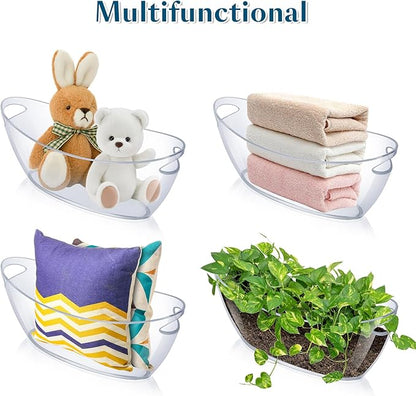 Acrylic Ice Buckets for Parties 2 Pack, IKAYAS 5.5L Large Acrylic Ice Tub with Scoop and Stainless Steel Tongs for Cocktail Bar Mimosa Bar Supplies, Champagne Bucket Beer Bucket Acrylic Tub