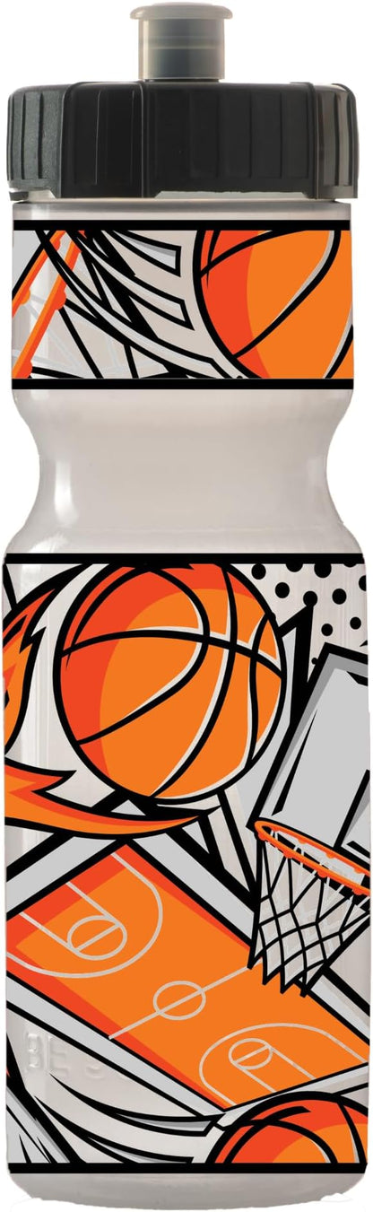 50 Strong Kids Water Bottle | 22 oz. BPA- Free Sports Squeeze Water Bottles with Pull Top Cap |Perfect Water Bottle for School | Reusable & Durable for Boys & Girls | Made in USA (Basketball Star)