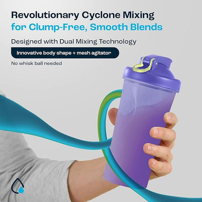 AQUAFIT Protein Shaker Bottle - Shaker Cups For Protein Shakes - Shaker Bottles For Protein Mixes, Protein Shaker Cup Bottle, Workout Shaker Bottle, Protein Shake Bottle, Mixer Bottle (Lilac)