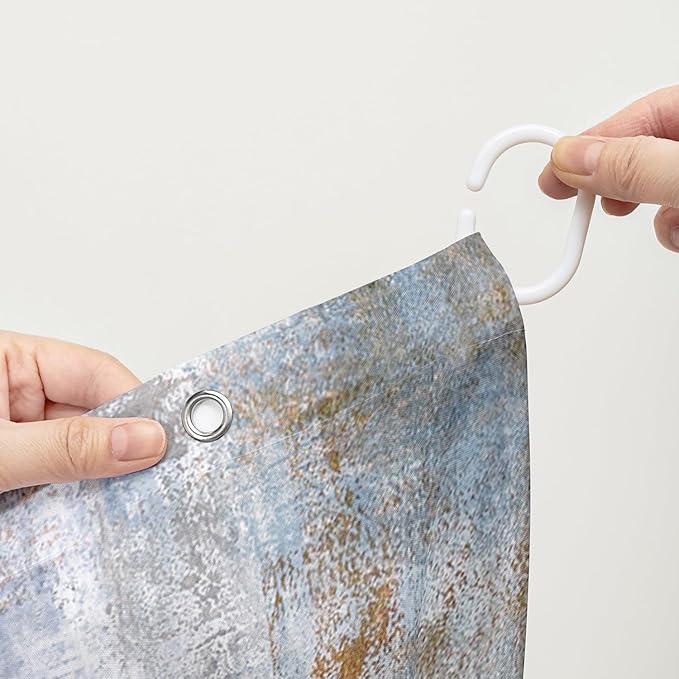 AILONEN Blue Rose Shower Curtain for Girls 3D Rose Water Droplet Retro Bathroom Decor,Modern Rose Flower Couple Lover Women Bath Curtain 72" W*78" H Polyester Waterproof Bathroom Curtain with Hooks