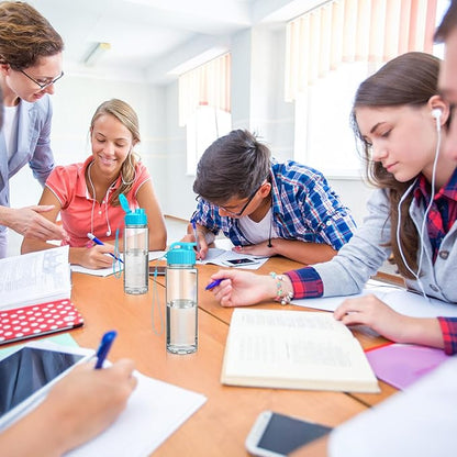 Mifoci 20 Pieces Water Bottle Bulk Plastic Water Bottles Bulk Gym Sports Adults Reusable Large Water Bottles with Leak Proof Flip Top for Party Outdoor(17 oz,Sky Blue)