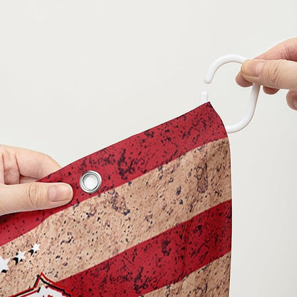 AILONEN Monster Truck Shower Curtain, American Flag Truck Bath Curtain for Boys,Red Truck Car Bathroom Decor Waterproof Fabric 72" W*96" H Inch with 12 Plastic Hooks