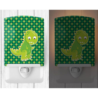 Caroline's Treasures BB6895CNL Iguanodon Dinosaur Ceramic Night Light Compact, UL-Certified, Ideal for Bedroom, Bathroom, Nursery, Hallway, Kitchen, 6x4x3, Multicolor