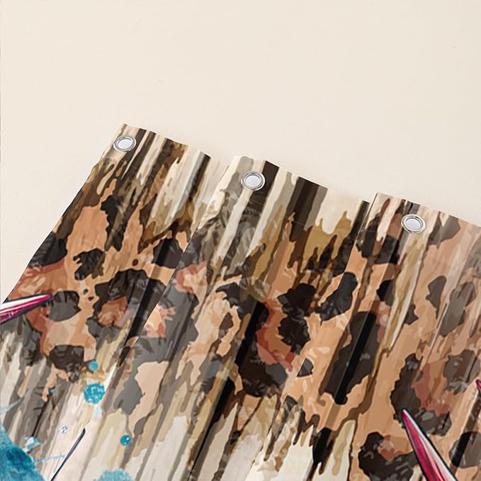 AILONEN Deer Hunting Shower Curtain for Bathroom Decor,American Flag Elk Bath Curtain for Kids Boys Teens,Safari Deer Print Curtain,Polyester Waterproof with 12 Plastic Hooks 72" W*72" H