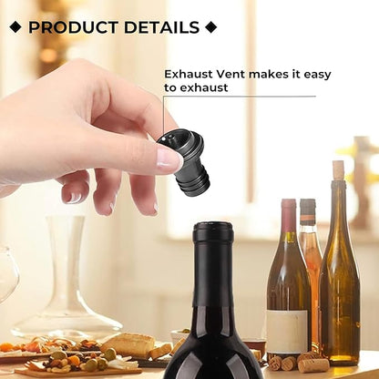8-Pack Reusable Wine Saver Vacuum Stoppers, Rubber Wine Stoppers for Vacuum Pump Wine Preserver, Air Sealing Bottle Stoppers, Reusable Bottle Sealer Keeps Wine Fresh, Perfect Wine Accessories Gift