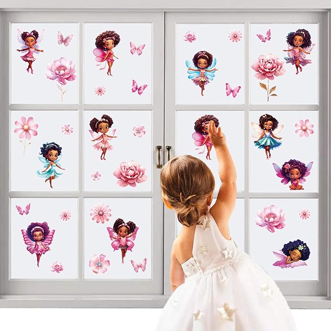 Butterfly Girl Wall Decals with Quotes, Colorful Butterflies and Motivational Lettering, Wall Stickers for Nursery, Girl Bedroom or Dance Room (UV24Y10214T)