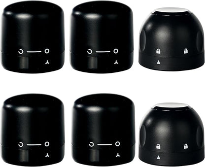 6PCS Wine Bottle Stoppers,4PCS wine stoppers+2PCS champagne stoppers，Wine Preserver, Wine Accessories, Black Silicone Small Wine Bottle Stoppers Corks