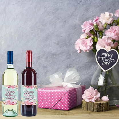 24pcs Mothers Day Wine Bottle Labels Stickers Party Wine Bottle Stickers Decorations Wine Bottle Cover Labels Happy Mothers Day Party Supplies