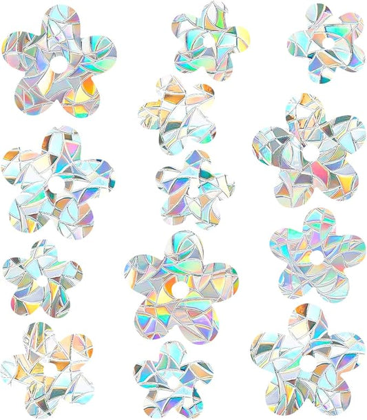 80pcs Window Decals for Glass Windows, Anti Collision Window Clings for Birds, Butterfly Shape Bird Strike Prevention for Windows (Flower)