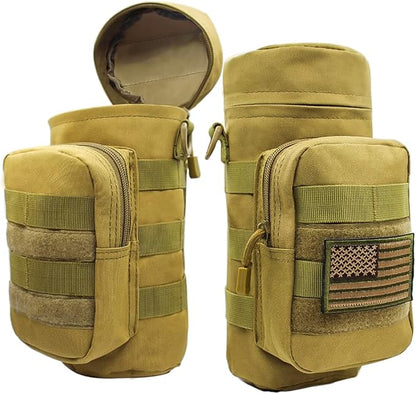 Outdoor Military Tactical Water Bottle Bag, Multi-Function Mount Water Bottle Bag for Camping Trip, with Adjustable Shoulder Strap, Large-Capacity Water Bottle Bag on Waist