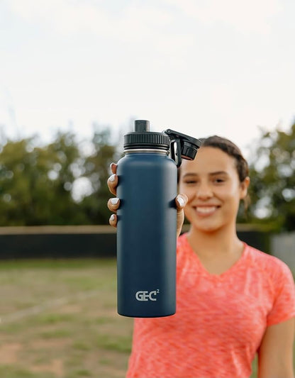 40oz Stainless Steel Water Bottles Leak Proof Vacuum Insulated Water Bottle Thermos Flask Sport Water Bottle (Army Green)