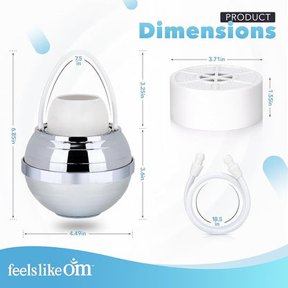 Advanced Bath Water Filter - 10-Stage Filtration| BPA-Free | Easy Install | Bath Filter for Tub - Bath Ball Filter Reduces Chlorine & Heavy Metals, Balances pH, Infuses Vitamin C