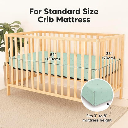 2-Pack Waterproof Crib Sheets for Boys, Girls - Viscose Derived from Bamboo Crib Sheets Neutral, Crib Mattress Protector Sheet, Soft Toddler Bed Sheets, Fitted Baby Crib Sheets Girl, Boy (Bunnies)