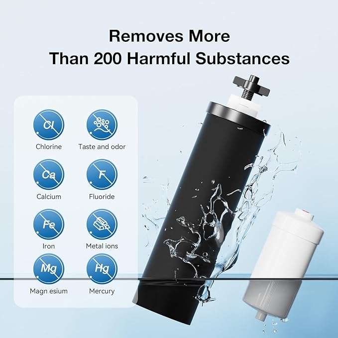 7" Ceramic Filter Activated Carbon Gravity Water Replacement Element (Fluoride, 2 & Black Carbon, 2)