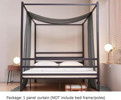 Akiky Linen Canopy Bed Curtains for Kid House Bed Montessori Canopy for Nursery Bed Canopy for Kids Child Toddler Adult Room Decoration(King,Dark Gray)