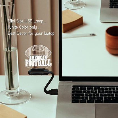 Illusion 16 Color Change Touch Remote Control LED Night Light USB Charge Portable American Football RGB Glowing Acrylic Lamp with Stand Gift for Fans Bar Decor