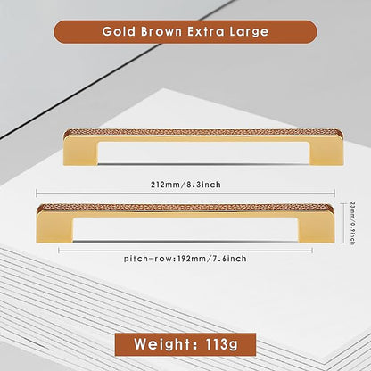 Leather Handle Brass Leather Handle Nordic Minimalist Style Handle Wardrobe Dressing Table Bedroom Living Room Kitchen Handle Hardware Furniture - 2 Pack (Brown, 192mm(7-1/2in))