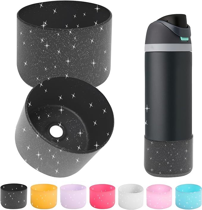 2PCS Silicone Water Bottle Boot for Owala 24oz 32oz 40oz,Anti-Slip Protective Sleeve Bottom Bumper Protector for FreeSip, Twist, and Flip Water Bottles