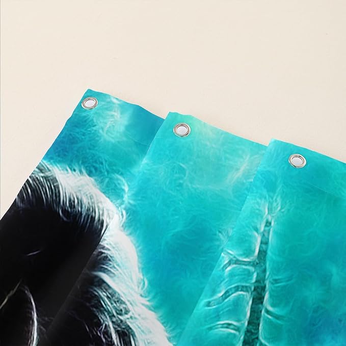 AILONEN Wolf Shower Curtain,Evening Moon Wolf Bath Curtain Gifts for Kids Boys Girls,Safari Wolf Polyester Waterproof with 12 Plastic Hooks 72" W*72" H