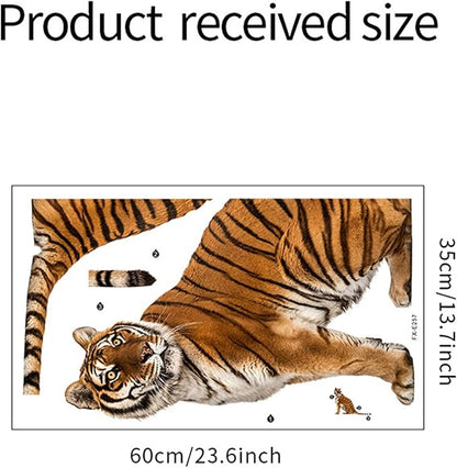 Lifelike Tiger Wall Decal 3D Animals Wall Sticker Safari Wall Decor for Nursery Kid'sroom School Classroom Livingroom Bedroom Bathroom Decoration (Lifelike Tiger 7)