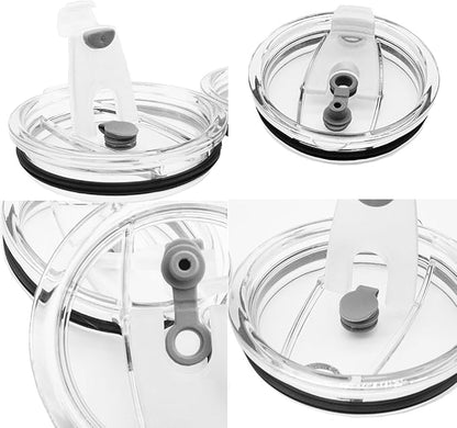 3 Packs Lids for 20oz Tumblers, CNYMANY Spill-proof Splash Resistant Straw-friendly Cover for Old Style Rtic, Ozark Trail 20 oz. Cups - Gray