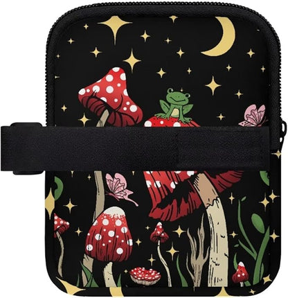 Mushroom Gym Water Bottle Pouch with Strap Tumbler Cup Pouch for Workout Running Stanley Accessories Moon Tumbler IceFlow Storage Holder 20oz 30oz