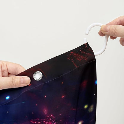 AILONEN 3D Wolf Shower Curtain for Bathroom,Blue Space Galaxy Starry Clouds Wolf Printed Bath Curtain,Boys Teen Kids Wild Animal Wolf Decoration Shower Curtain Waterproof 72" W*78" H