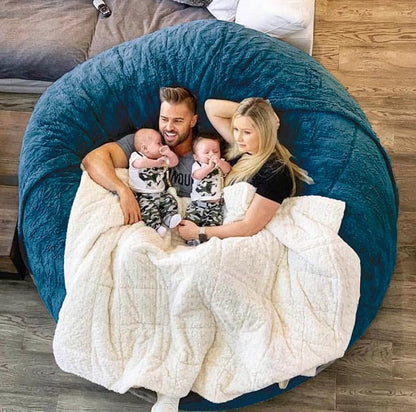 Giant Sherpa Bean Bag Chair Cover, Ultra Soft Bean Bag Bed (No Filler, Cover only), Large Round Soft Fluffy Bean Bag for Adults, Machine Washable Big Size Bean Bag Covers