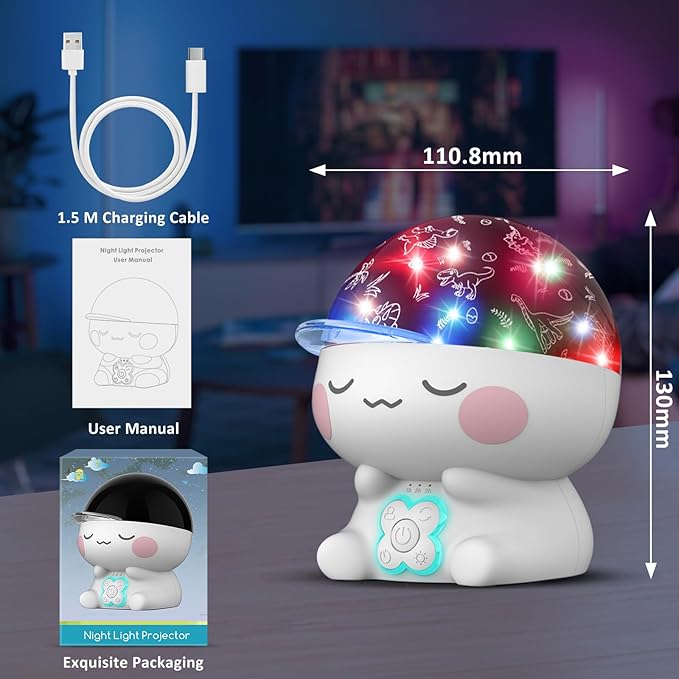 Dinosaur Night Light for Kids Room,Girl Dinosaur Toy,Dino Projection Kids Toys for 1-12 Year Olds Girls.Birthday Holiday Chirstmas Dinosaur Gifts for 3-8 Year Old Girls,Girls Room Decoration