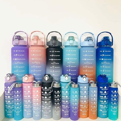 Botella Agua Motivacional (Pink and Light Blue), 295 X 110 milimetros, Rosa y Celeste, RY-010