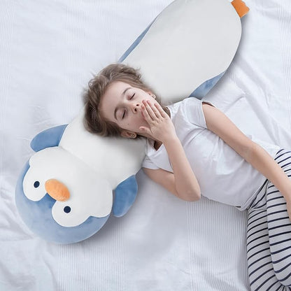 36" Penguin Stuffed Animal, Soft Jumbo Long Cuddle Pillow, Cute Blue Penguin Plush Body Pillow Plushies Toy Gift for Kids, Boy and Girls Birthday,Valentine