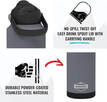 Cordova Outdoors Trailhead Class Water Bottle, Scree, 32 oz