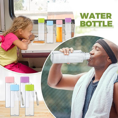 20 Pieces Water Bottle Bulk 17 oz Plastic Sports Water Bottles Reusable Leak Proof Portable Drink Bottles Large with Lid for Outdoor Fitness(Pink, Blue, Green, Purple)