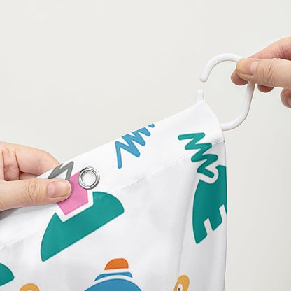 AILONEN Robots Shower Curtain,Modern Cartoon Super Robot Pattern Bathroom Decor for Boys Girls Teens Kids, 48" W*72" H Watercolor Robot Shower Curtain Set