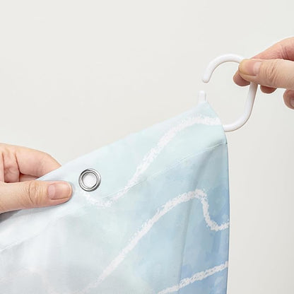 AILONEN Blue Octopuses Shower Curtain Set, Cartoon Octopus Creature Waterproof Fabric Shower Curtain,Ocean Animal Cloth Bath Curtain,Watercolor Blue Shower Curtain Liner with Hooks,60" Wx72 H