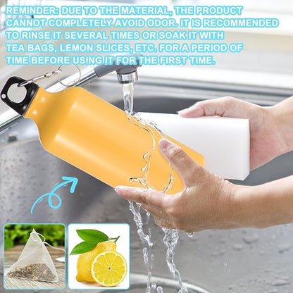 24 Pieces Aluminum Water Bottle 20 oz Lightweight Reusable Water Bottle Bulk Leak Proof Aluminum Water Bottles with Twist Cap and Buckle for Bike Travel Sports Camping (Pink, Blue, White, Yellow)