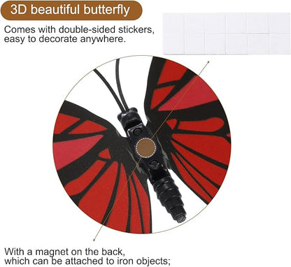 uxcell 120Pcs 3D Beautiful Butterfly Removable DIY Wall Stickers for Bedroom Living Room TV Background Decorations, Red